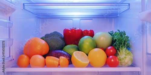 Wallpaper Mural Fresh produce in an open refrigerator. Torontodigital.ca