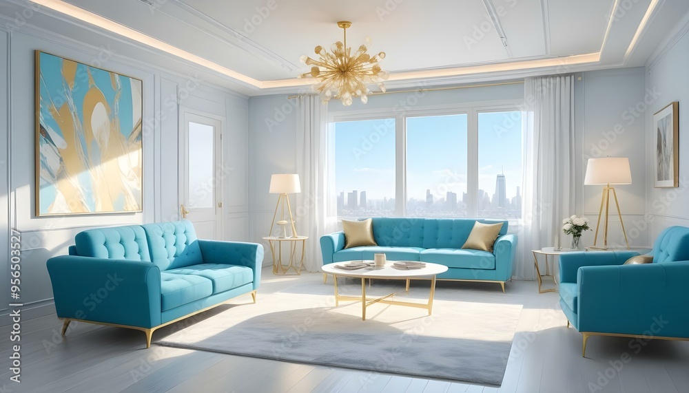 Fototapeta premium Photo interior modern design room 3d illustration