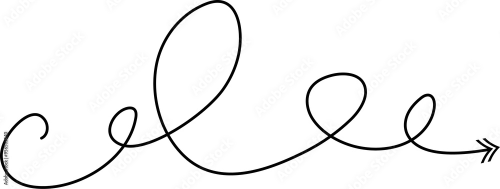 Arrow doodle line element Arrow doodle line element
