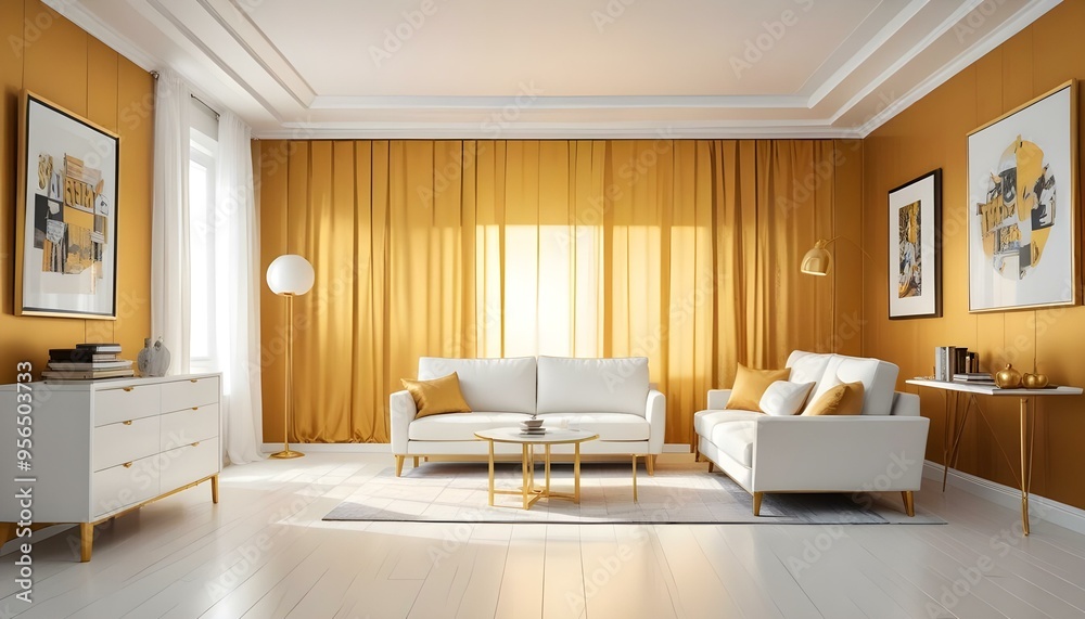 Fototapeta premium Photo interior modern design room 3d illustration