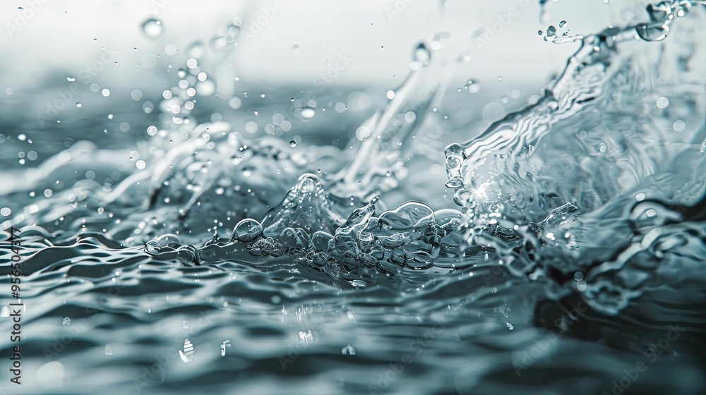 Closeup of Water Droplets and Ripples Closeup of Water Droplets and Ripples