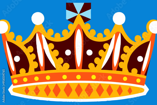 crown of the king vector art illustration