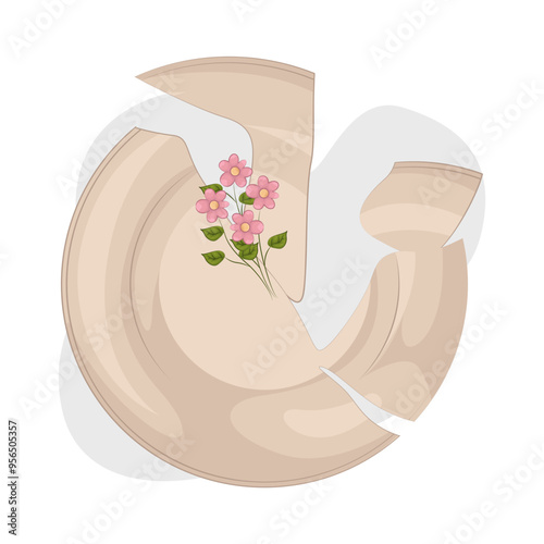 Illustration of broken plate 