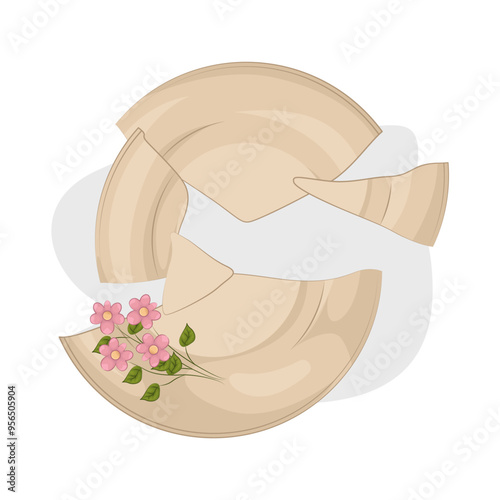Illustration of broken plate 
