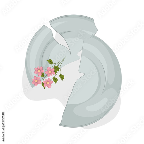 Illustration of broken plate 