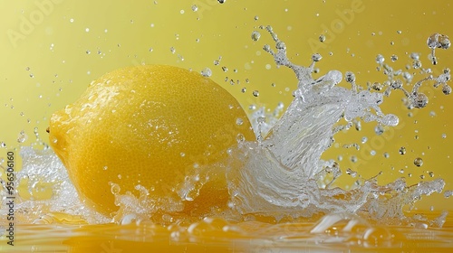 A Lemon Splashing into a Pool of Juice