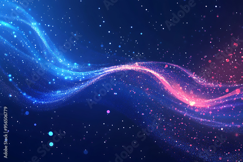 Dynamic abstract image of vibrant light trails and colorful particles converging towards a bright center, symbolizing speed and energy