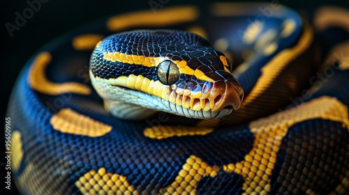 The Ball Python (Python regius) also called the Royal Python, is a python species native to West and Central Africa photo