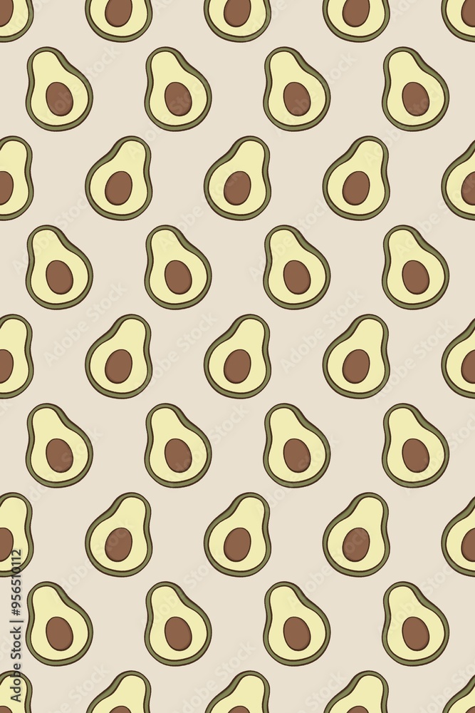 seamless pattern background with coffee Avocado