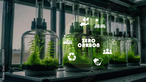 Towards zero carbon 2050.Net zero and carbon neutral concept 2050. Net zero infographic. net zero greenhouse gas emissions target.4k corporate video