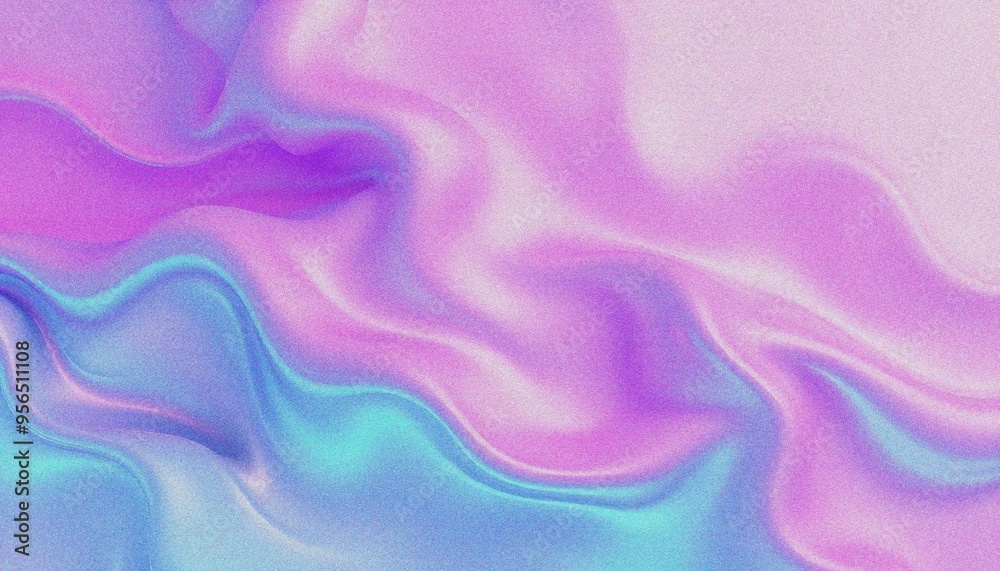 Obraz premium Colorful Holographic abstract background. Iridescent Holographic foil texture with grainy noise effect abstract purple and blue fluid shapes against a light background