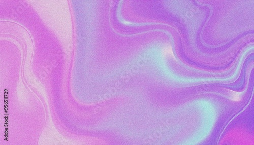 Colorful Holographic abstract background. Holographic foil texture with grainy noise effect abstract purple and blue fluid shapes against a light background