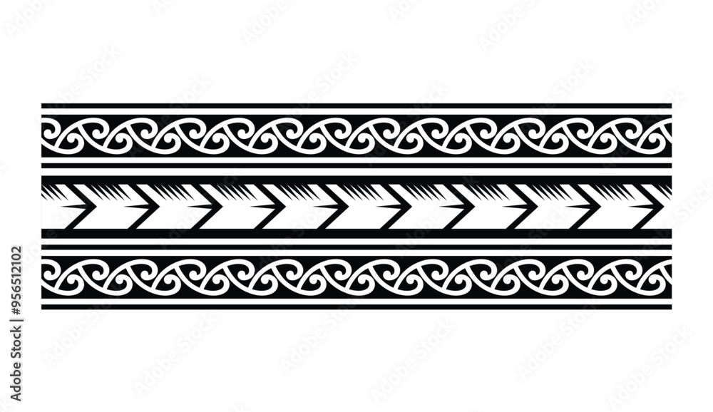 Polynesian tattoo tribal band design. Samoan tattoo tribal ornament ...