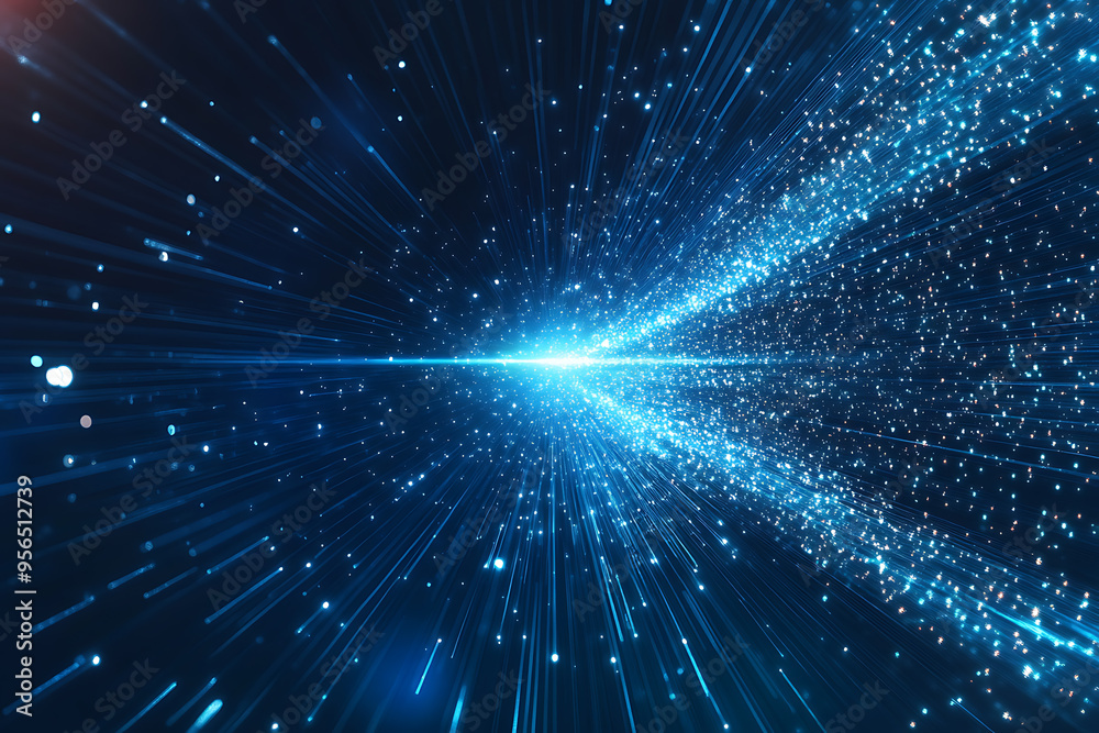 Dynamic abstract image of vibrant light trails and colorful particles converging towards a bright center, symbolizing speed and energy Dynamic abstract image of vibrant light trails and colorful particles converging towards a bright center, symbolizing speed and energy