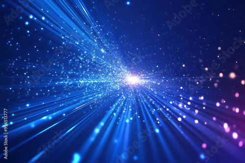 Wallpaper Mural Dynamic abstract image of vibrant light trails and colorful particles converging towards a bright center, symbolizing speed and energy Torontodigital.ca