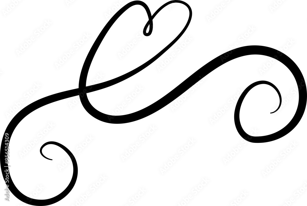 Heart continuous line drawing. Decorative design Heart continuous line drawing. Decorative design
