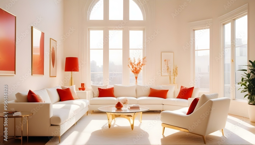 Fototapeta premium Photo interior modern design room 3d illustration