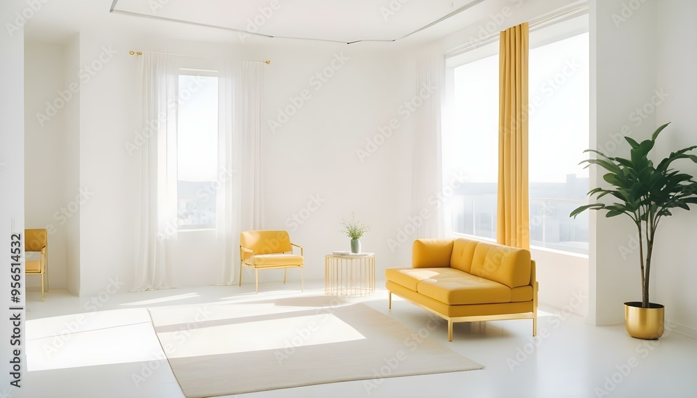 Fototapeta premium Photo interior modern design room 3d illustration