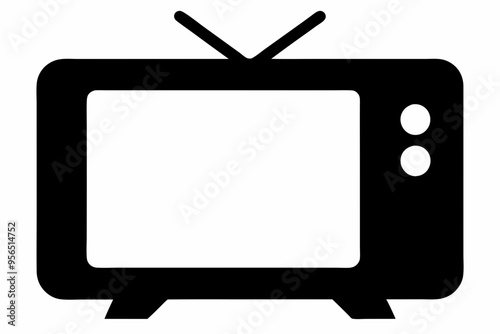 television silhouette vector, tv icon symbol	
