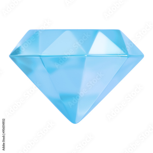 Diamond png icon sticker, 3D rendering, transparent background photo