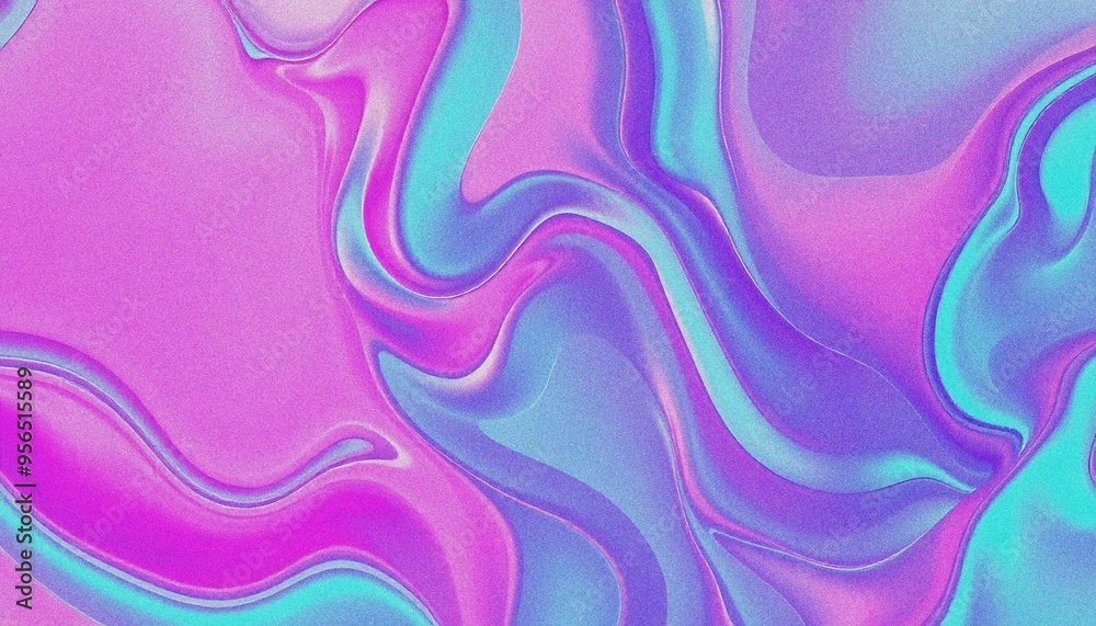 Colorful Iridescent holographic Wave Pattern background, with grainy noise effect texture abstract purple and blue fluid shapes against a light background Colorful Iridescent holographic Wave Pattern background, with grainy noise effect texture abstract purple and blue fluid shapes against a light background