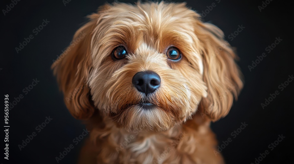 adorable canine portrait closeup of fluffy labradoodle with soulful eyes and playful expression soft natural lighting enhancing fur texture adorable canine portrait closeup of fluffy labradoodle with soulful eyes and playful expression soft natural lighting enhancing fur texture