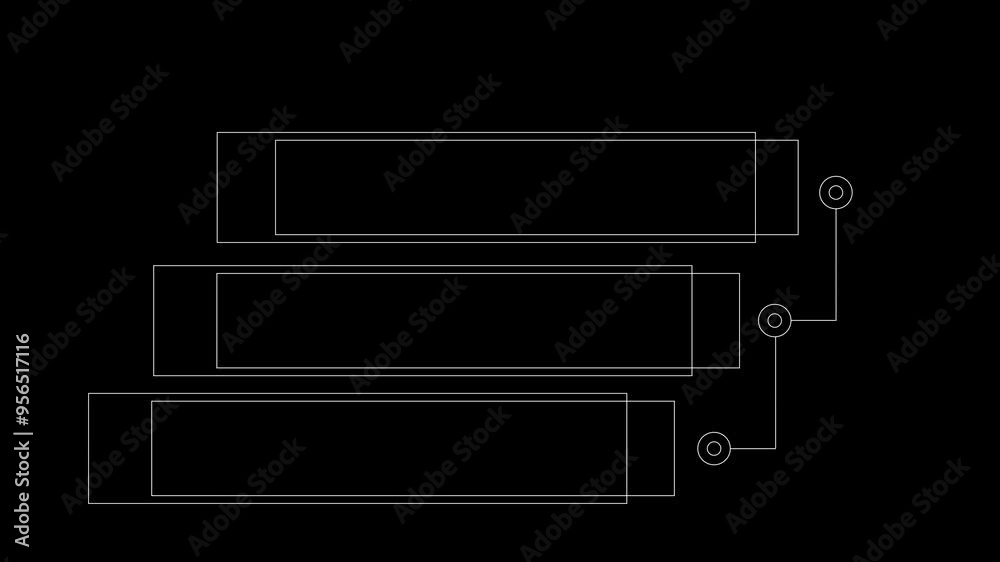 HUD frame element animation 4k. White on a black background HUD frame element animation 4k. White on a black background