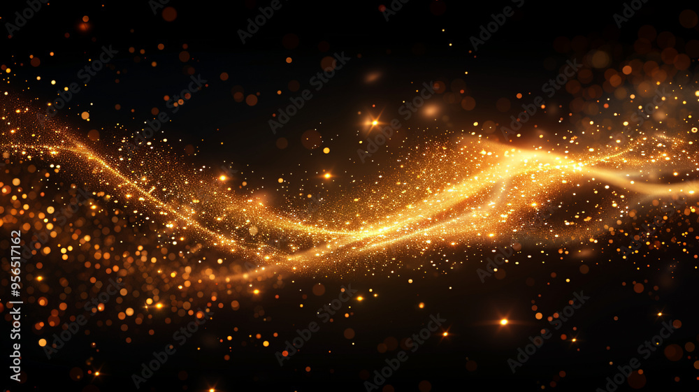 Obraz premium Dark background with gold glitter