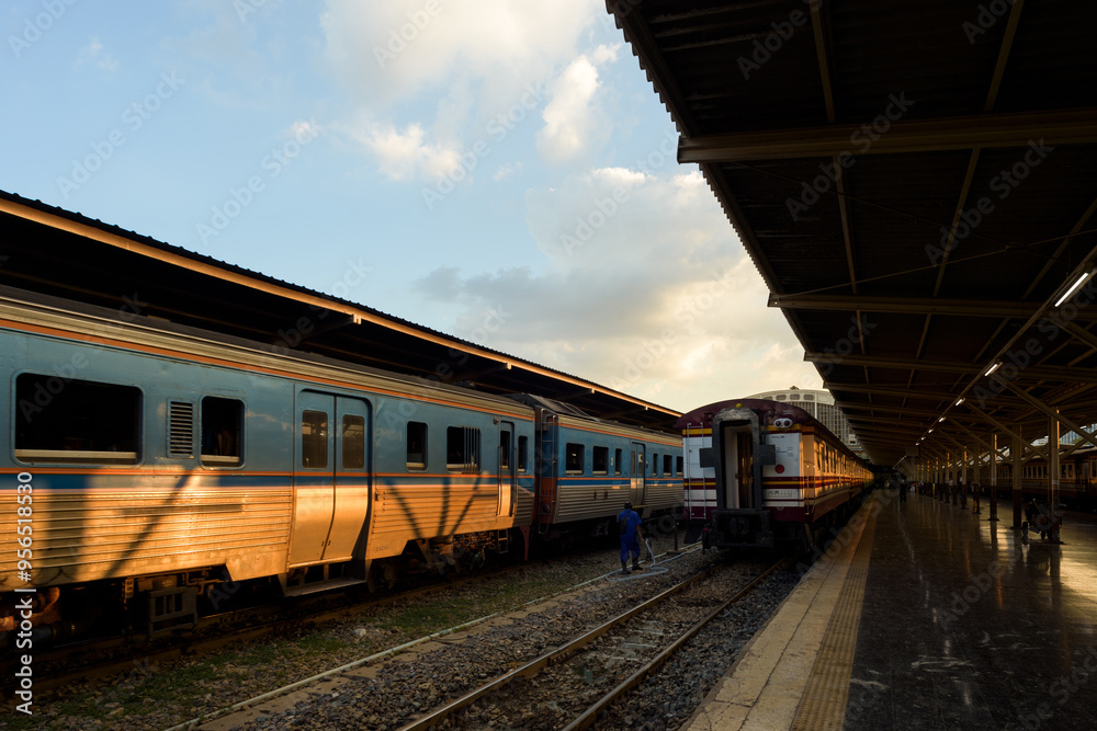 Bangkok Railway Station or Hua Lamphong in the evening Bangkok Railway Station or Hua Lamphong in the evening