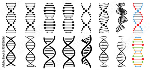 DNA string icon. DNA strand double helix spiral, line pictogram RNA, Life gene, chromosome elements logo Medic atom cell. Medical concept of biochemistry. Nucleic structure. bio code genetics molecule