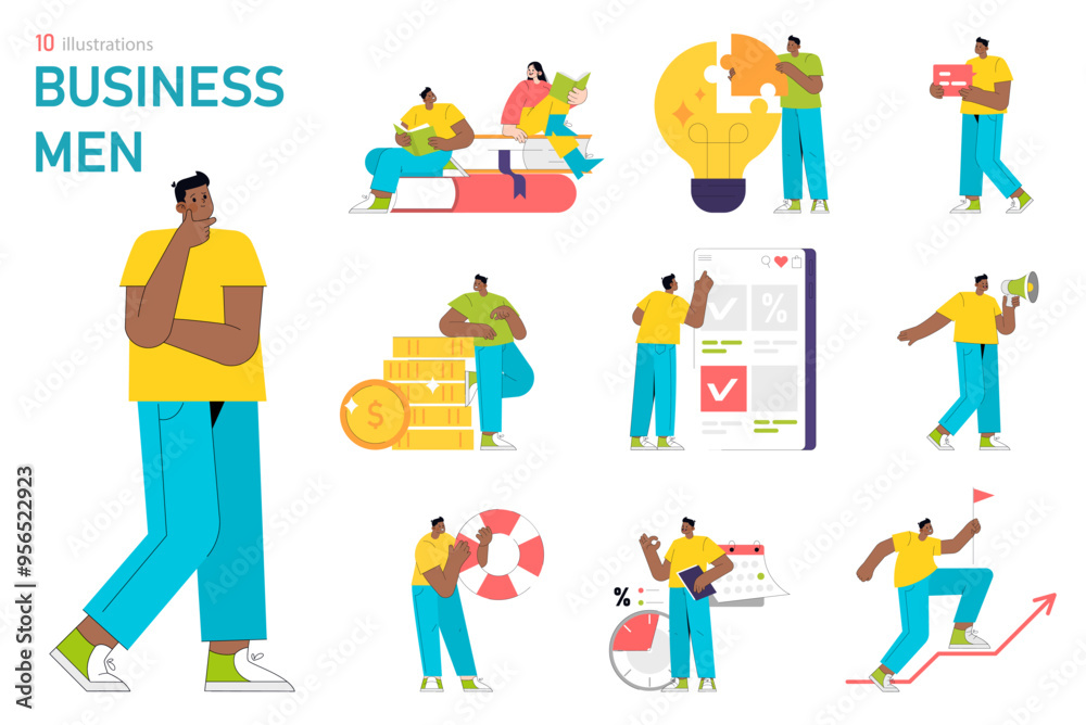 Fototapeta premium businessman. Flat Vector Illustration