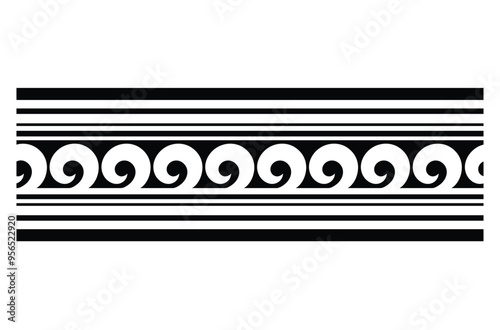 Polynesian tattoo tribal band design. Samoan tattoo tribal ornament border.
 Decorative seamless pattern.
