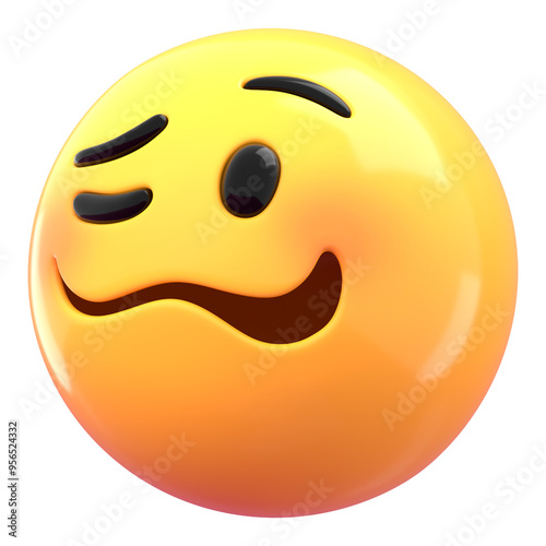 Woozy face 3D png emoticon sticker, transparent background photo