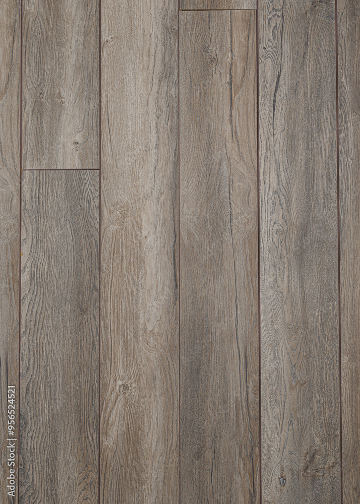 Fototapeta premium Close-up of Harbour Oak Grey Wood Flooring with Rich Grain Patterns and Texture