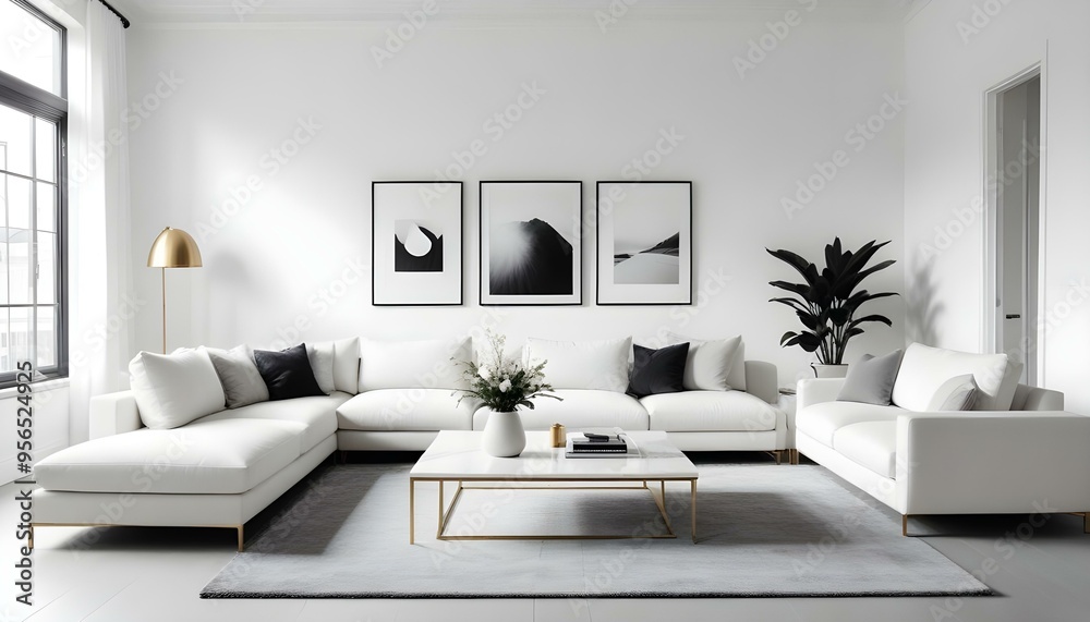 Photo interior modern design room 3d illustration Photo interior modern design room 3d illustration