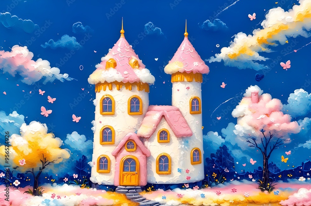 Fototapeta premium fairy tale castle in the night