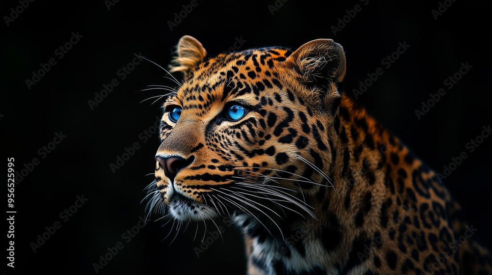 portrait of a leopard blue eye portrait of a leopard blue eye
