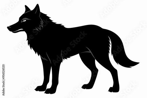  Wolf silhouette, Wolf icon, Wolf Svg, Wolf vector illustration