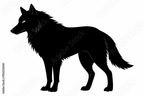 
Wolf silhouette, Wolf icon, Wolf Svg, Wolf vector illustration