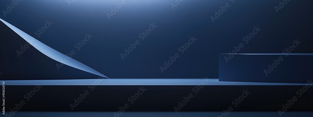 3D rendering of a dark blue gradient abstract background with an empty space for product display 3D rendering of a dark blue gradient abstract background with an empty space for product display