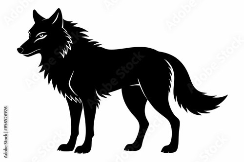  Wolf silhouette, Wolf icon, Wolf Svg, Wolf vector illustration