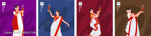Durga Puja Dhunuchi Naach, Dhunuchi Dance, Durga Puja offer, Discount, Sales Tags, Print, Banner, Web Banner , Festival offer, Durga Puja Social Media Post