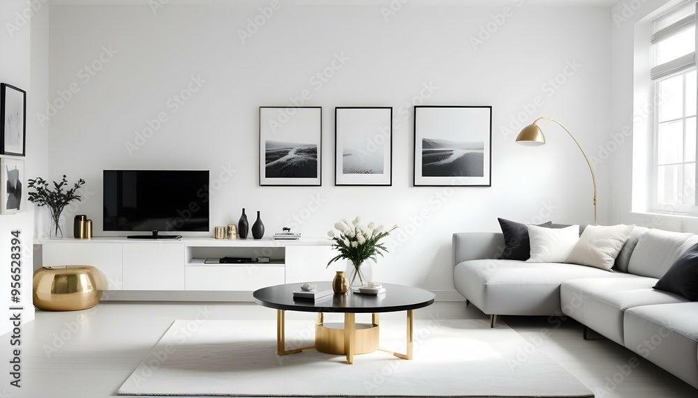 Photo interior modern design room 3d illustration Photo interior modern design room 3d illustration