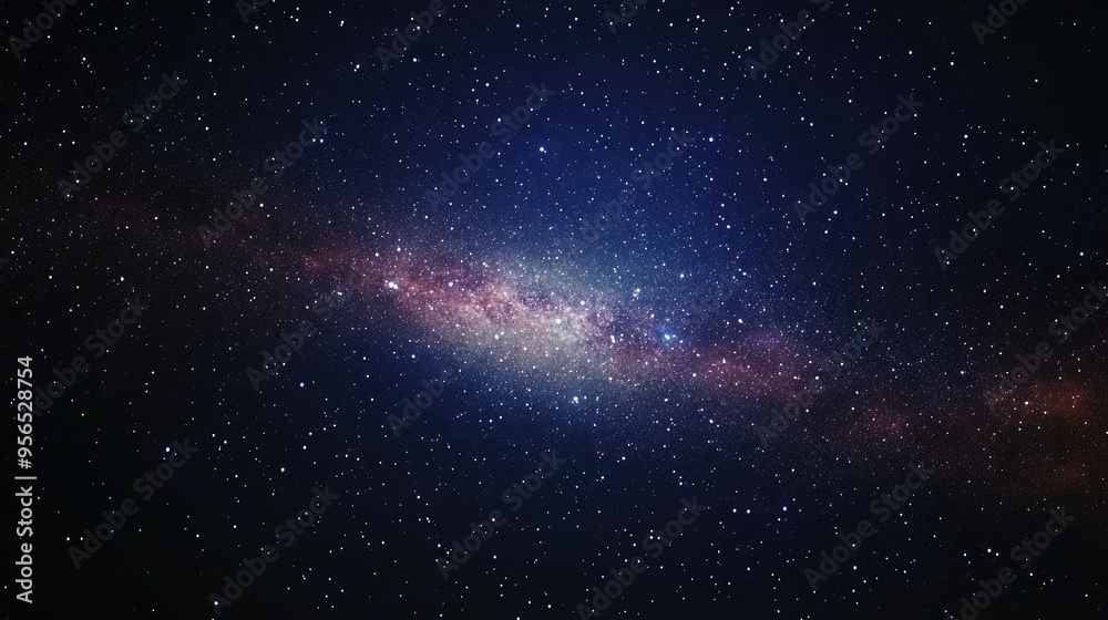 Blurred star and milky way galaxy on night sky background in 3D cartoon rendering