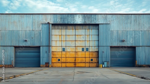 Wallpaper Mural Large heavy industrial factory building exterior : Generative AI Torontodigital.ca
