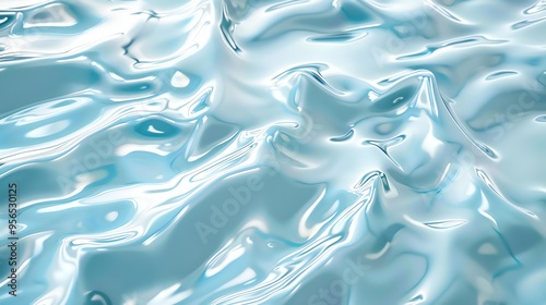 A 3D render of a smooth, blue, wavy surface.