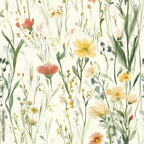 seamless watercolor floral pattern