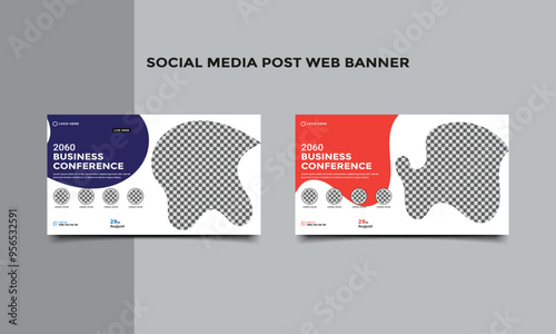 Business conference social media post web banner design.