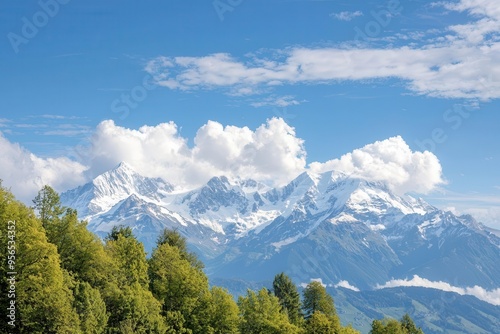 Switzerland Alps with snow-capped peaks, breathtaking view, Pisa panorama Italy