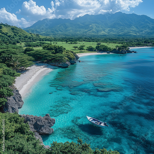 meer, wasser, beach, landschaft, insel, küste, mittelmeer, karibik, seschellen,natur, ozean, himmel, sommer, anreisen, anblick, tropisch, fels, urlaub, bay, blau, clear, green, küstenlinie, see, urlau photo